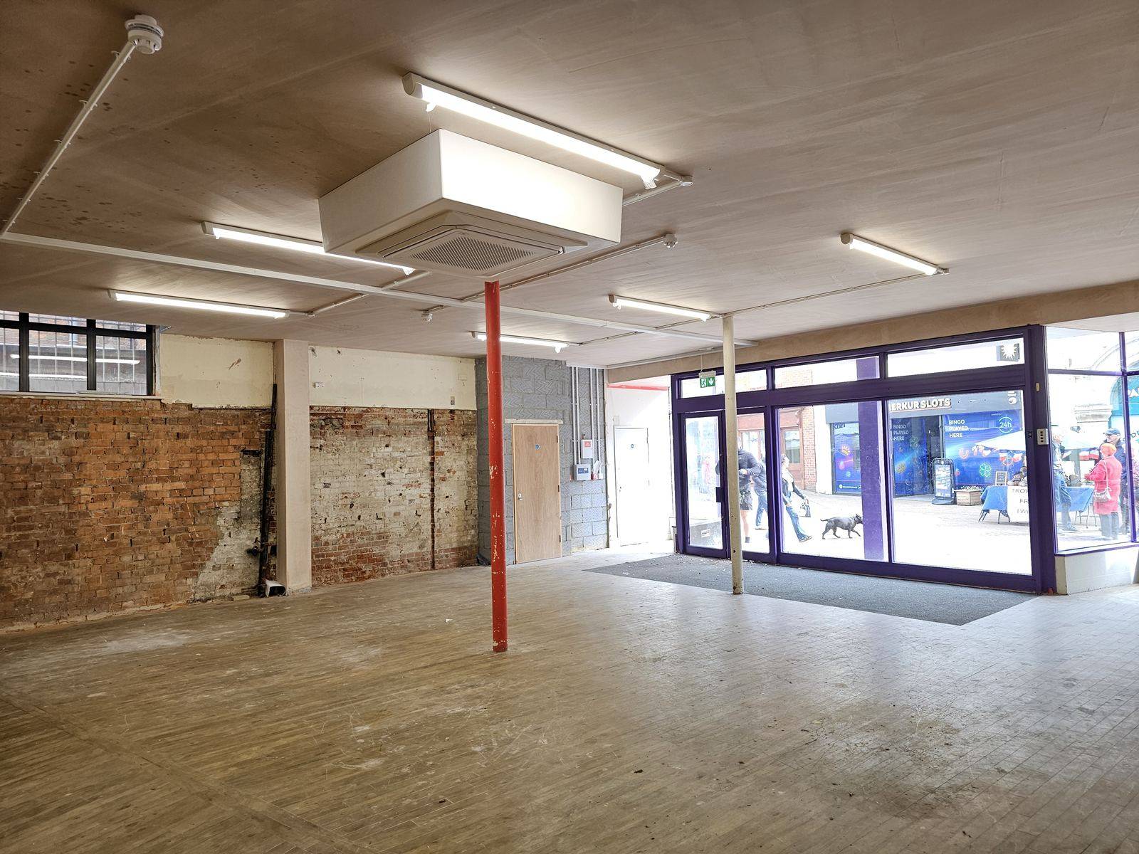 Interior of 32 Fore Street looking towards the glazed frontage